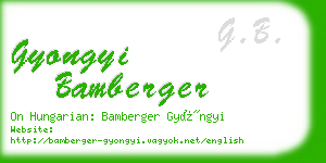 gyongyi bamberger business card